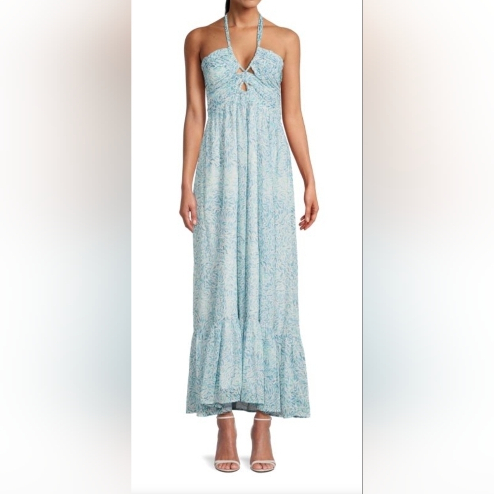 Allison New York Floral Halter Maxi Dress Size Medium - Picture 4 of 14